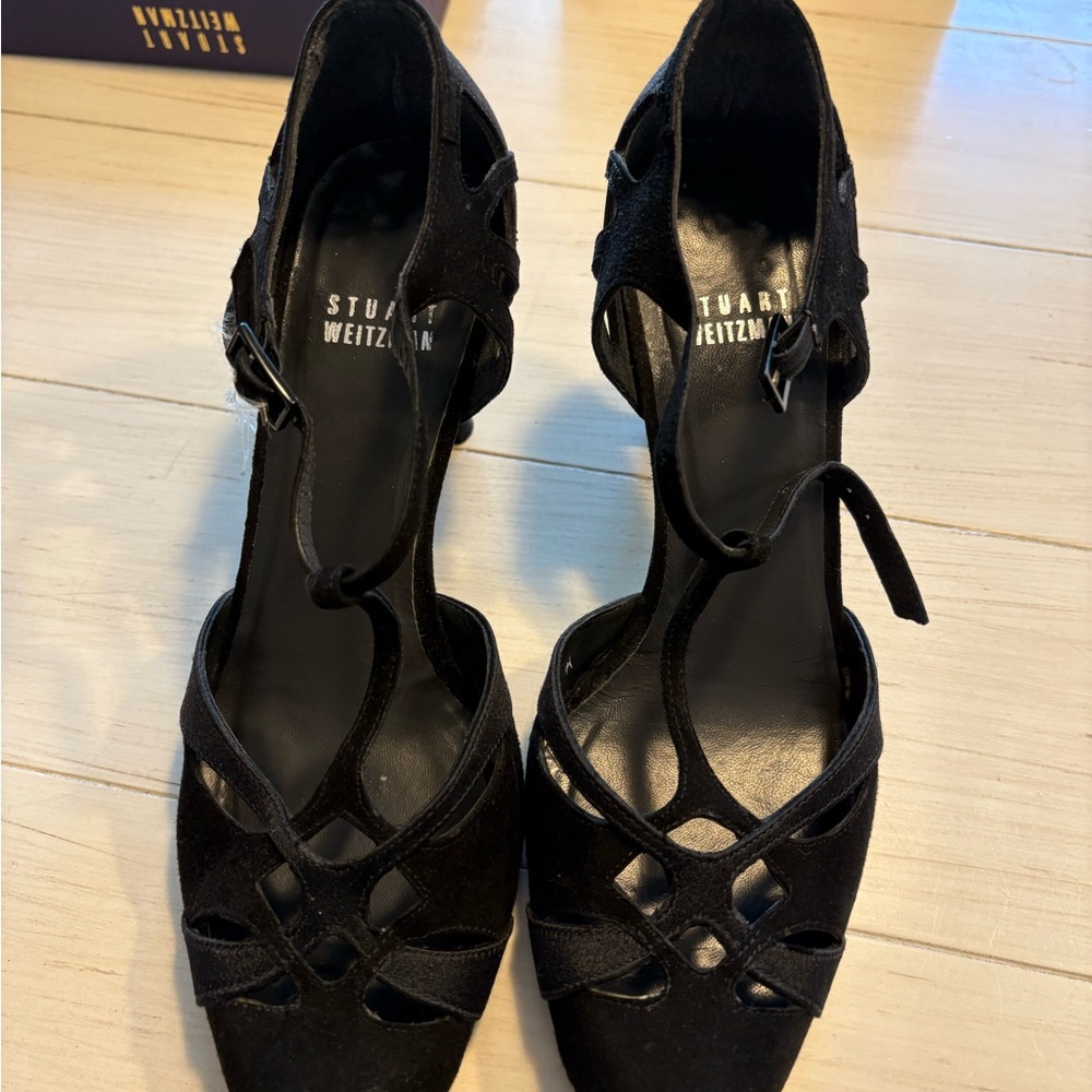 Stuart Weitzman Black Strappy Heels